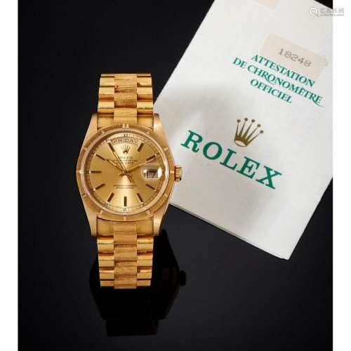 Rolex, Day-Date, Réf.18248, n° X66xxxx, vers 1991. Une belle...