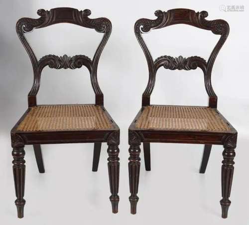 SET OF 6 REGENCY FAUX ROSEWOOD CHAIRS