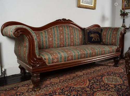 VICTORIAN MAHOGANY LIBRARY SETTEE