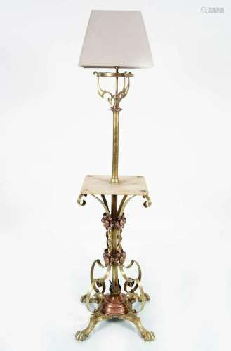 19TH-CENTURY BRASS STANDARD LAMP