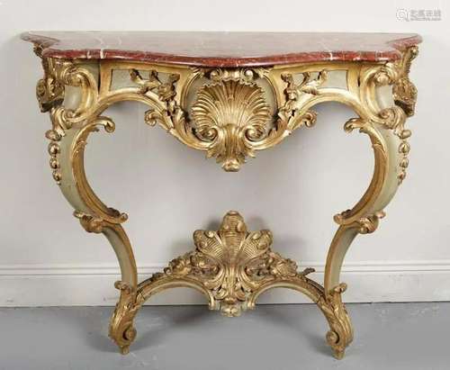 19TH-CENTURY CARVED GILTWOOD CONSOLE TABLE