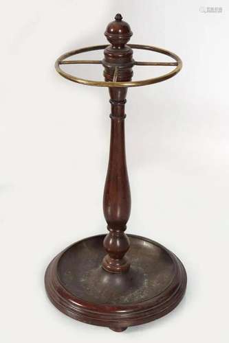 EDWARDIAN MAHOGANY AND BRASS STICK STAND