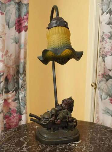 COLD CAST BRONZE TABLE LAMP