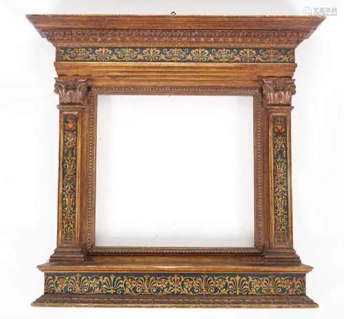 19TH-CENTURY PAINTED AND GILDED TABERNACLE FRAME