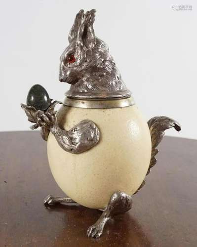 19TH-CENTURY METAL MOUNTED OSTRICH EGG