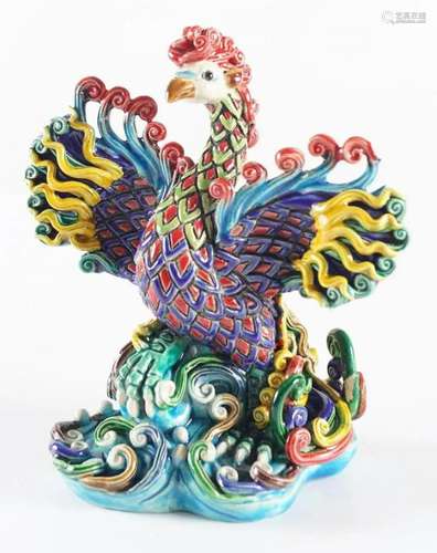 CHINESE POLYCHROME PHOENIX