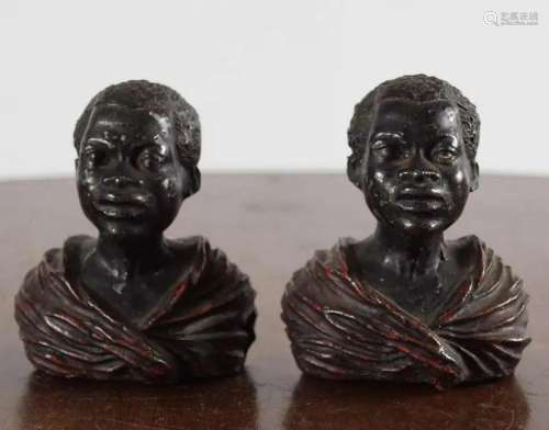 2 19TH-CENTURY COLD PAINTED METAL BUSTS