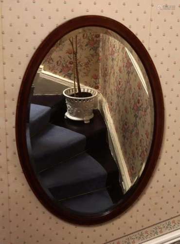 EDWARDIAN MAHOGANY FRAMED MIRROR