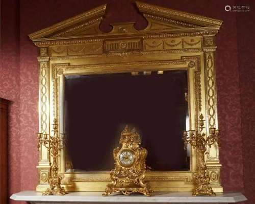 19TH-CENTURY NEOCLASSICAL GILTWOOD OVERMANTLE