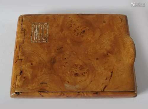 MONOGRAMMED BIRD'S EYE WALNUT CIGARETTE CASE