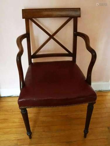 PAIR OF EDWARDIAN MAHOGANY ELBOW CHAIRS