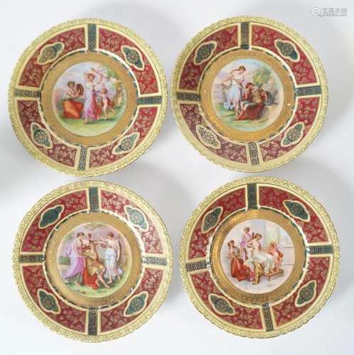 SET OF 4 VIENNA PORCELAIN PLATES