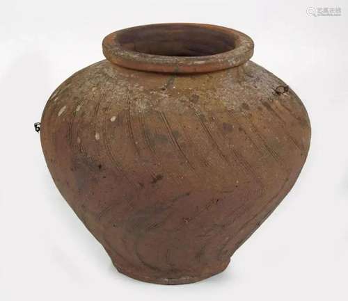 19TH-CENTURY TERRACOTTA OLIVE OIL JAR