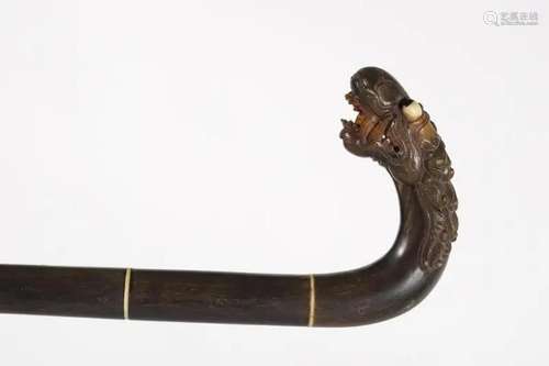 19TH-CENTURY CHINESE SECTIONED WALKING STICK