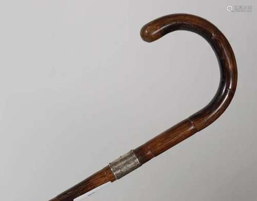 19TH-CENTURY ROSEWOOD WALKING STICK