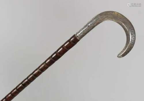 19TH-CENTURY ROSEWOOD WALKING STICK