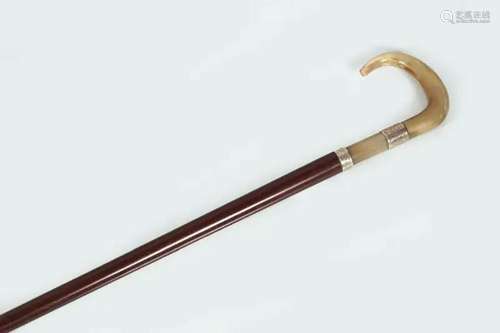 EDWARDIAN SILVER MOUNTED WALKING STICK