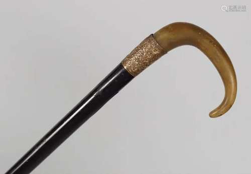 19TH-CENTURY EBONIZED WALKING STICK