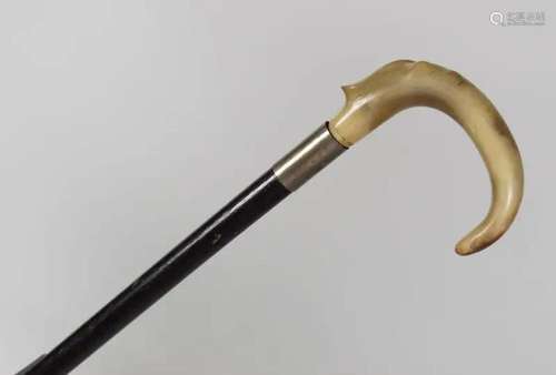 19TH-CENTURY EBONIZED WALKING STICK