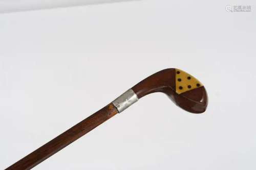 EARLY 20TH-CENTURY GOLF THEMED WALKING STICK