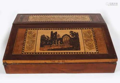 19TH-CENTURY TUNBRIDGE MARQUETRY WRITING SLOPE