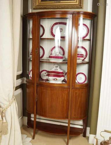 EDWARDIAN MAHOGANY AND INLAID DISPLAY CABINET