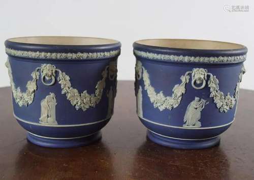 19TH-CENTURY WEDGWOOD JASPERWARE JARDINIERES