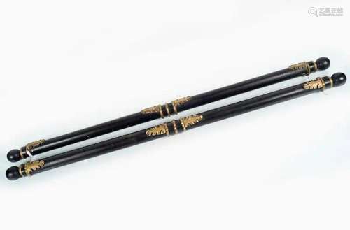 PAIR WILLIAM IV PARCEL-GILT CURTAIN POLES