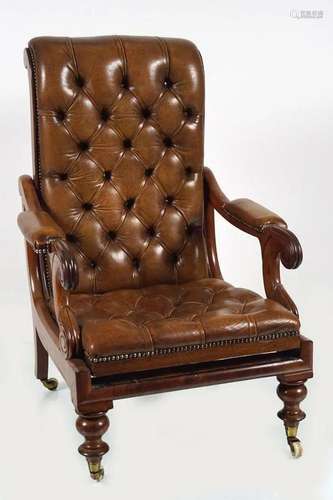 REGENCY HIDE UPHOLSTERED LIBRARY CHAIR