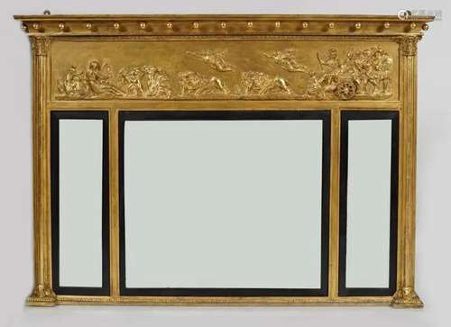 REGENCY GILT FRAMED OVERMANTLE MIRROR