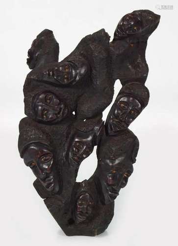 EARLY AFRICAN CARVED WOOD CEREMONIAL SCULPTURE