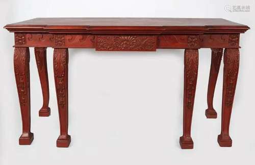 LARGE WILLIAM KENT STYLE POLYCHROME CONSOLE TABLE