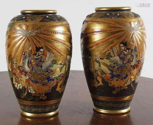 PAIR OF 19TH-CENTURY JAPANESE SATSUMA VASES