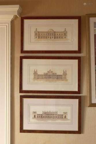 SET OF 6 LINLEY CABINET DESIGNS