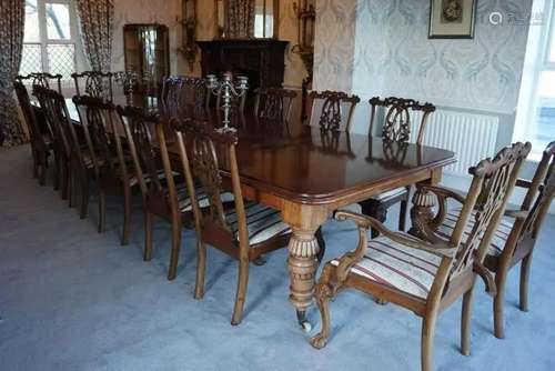 14 CHIPPENDALE STYLE MAHOGANY DINING CHAIRS