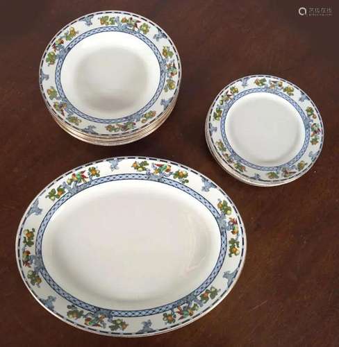 POLYCHROME BLUE PATTERNED DINNER SET