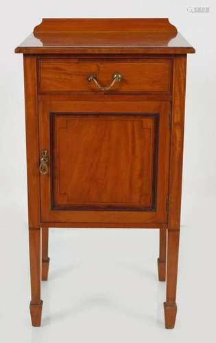 EDWARDIAN SATINWOOD BEDSIDE CABINET