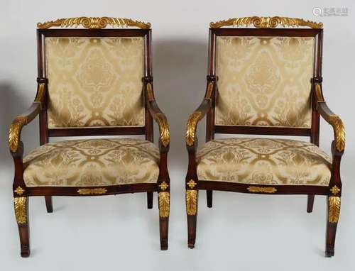 PR. REGENCY STYLE PARCEL-GILT ARMCHAIRS