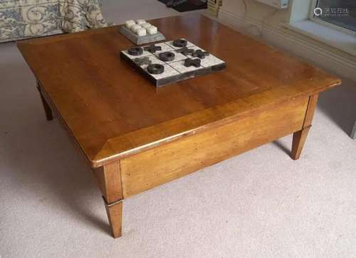 LARGE SATIN PINE COFFEE TABLE