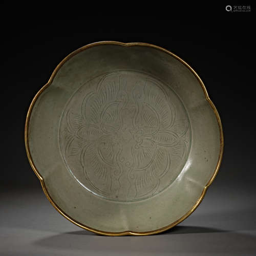 Gold plated plate from Yue Kiln in Song Dynasty