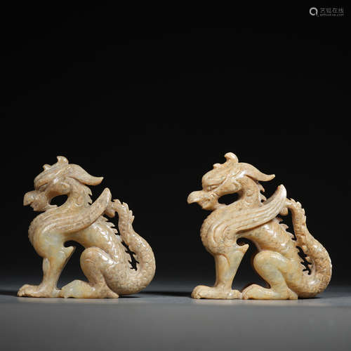 Hetian Jade Dragon in Yuan Dynasty of China