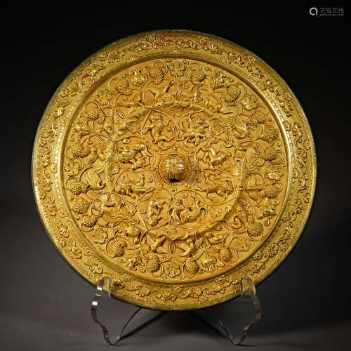 Chinese Tang Dynasty pure gold bronze mirror