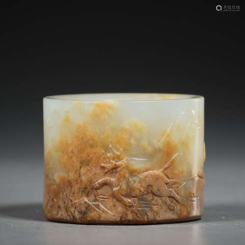 Hetian jade pull in Qing Dynasty