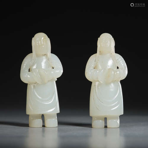 Chinese Yuan Dynasty hetian jade figures