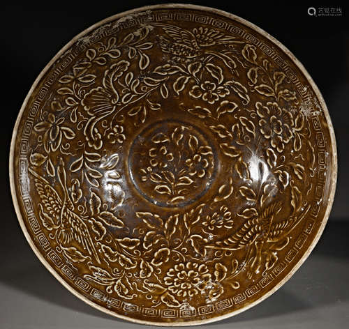 Chinese yuan Dynasty sauce-glazed plate