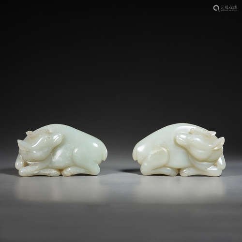 Hetian jade deer in Yuan Dynasty of China