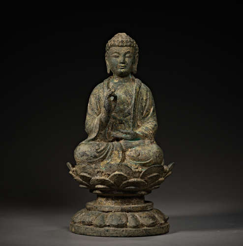 Chinese liao dynasty bronze gilt statue