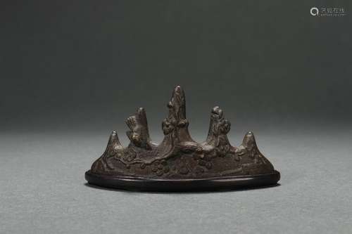 Bronze Rockery Brush Rack, Daoguang Reign Period, Qing Dynas...