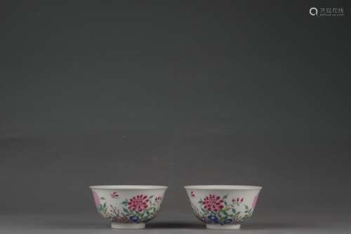 Famille Rose Bowl with Floral Design, Xianfeng Reign Period,...