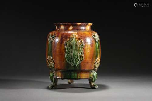 Chinese Tri-colored Jar